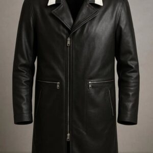 men's winter 3/4 length pu faux fur coat long jacket, heavy motorcycle jacket vintage coat