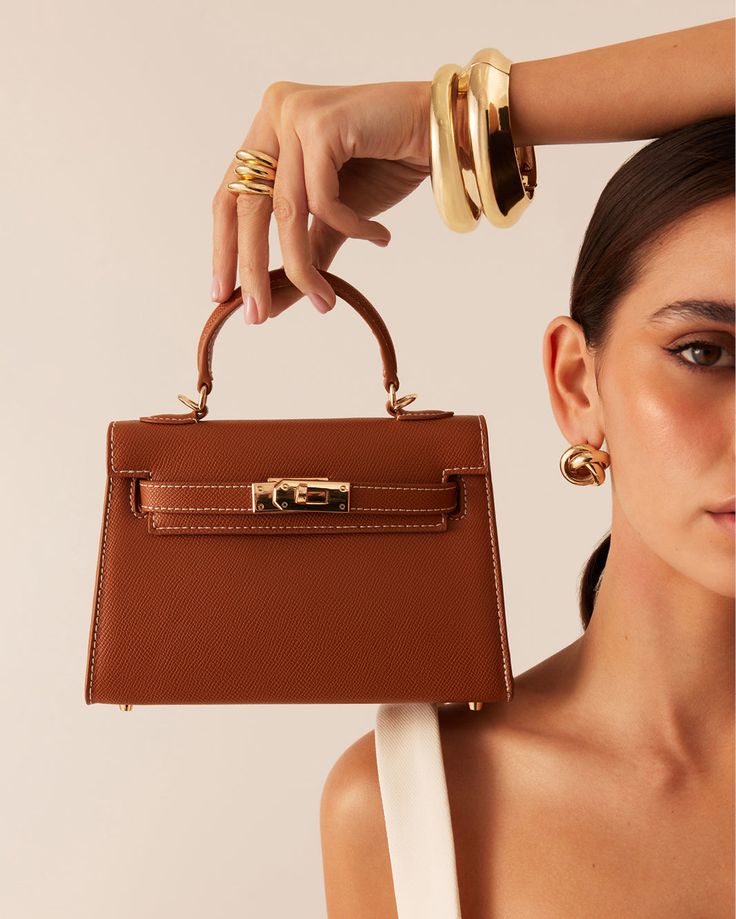 hariette handle bag tan